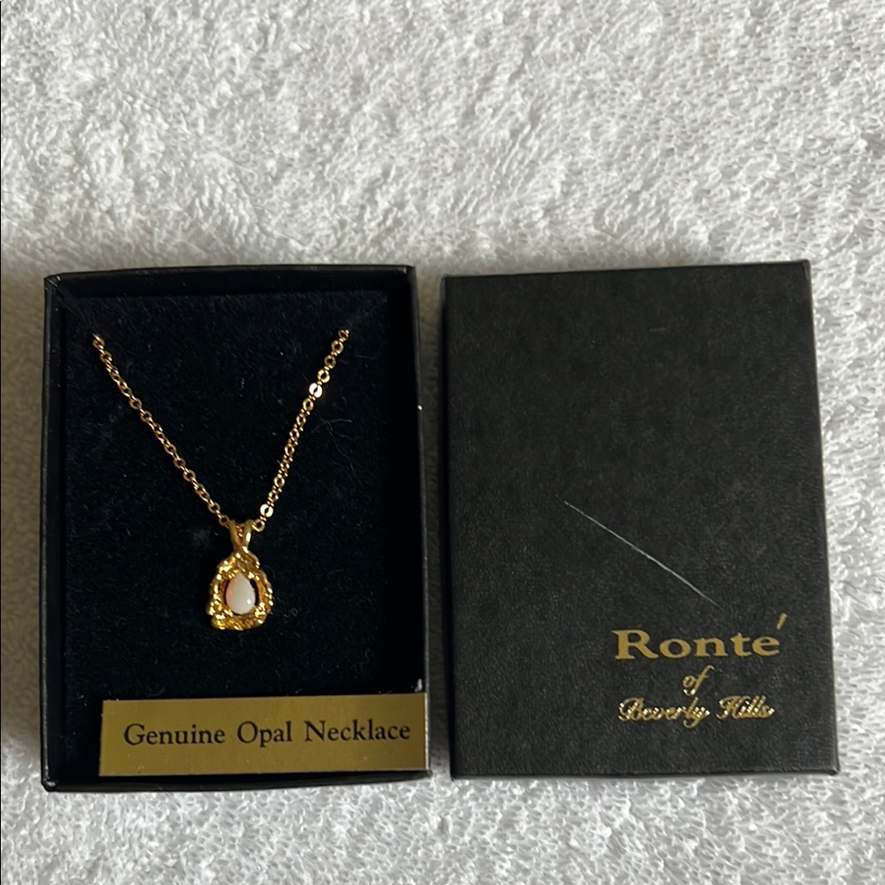 Gold tone Opal Necklace by Ronte